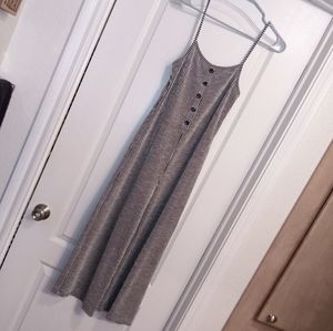 Caution to the wind Black white striped romper